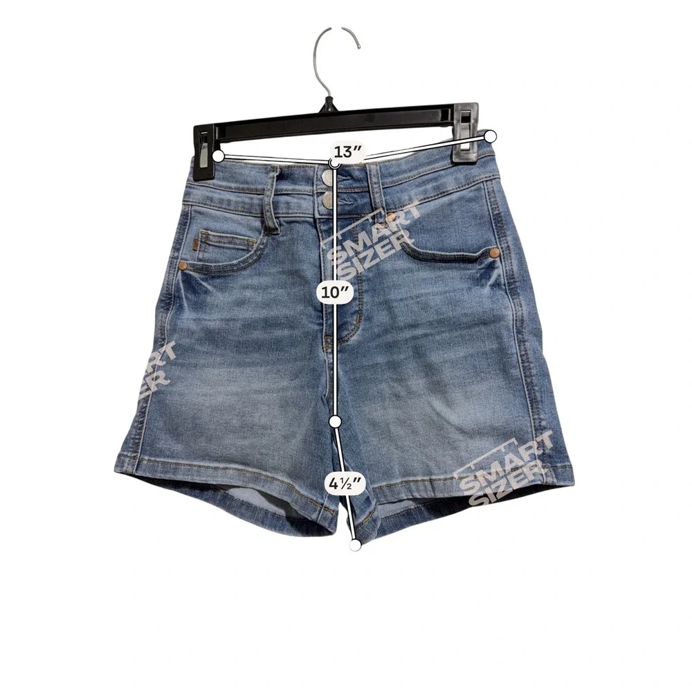 Judy Blue Denim Shorts Women Size S Blue High Rise Double Button Stretch Shaping